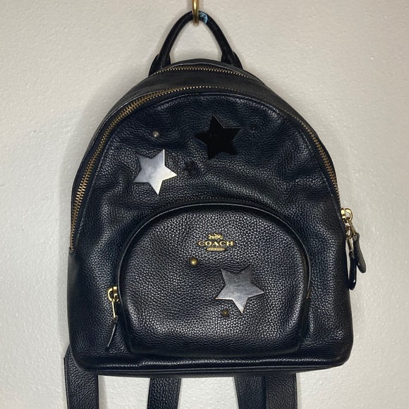 coach pebbled leather star and stud embellished carrie 23 backpack c2032-997 - Picture 1 of 14